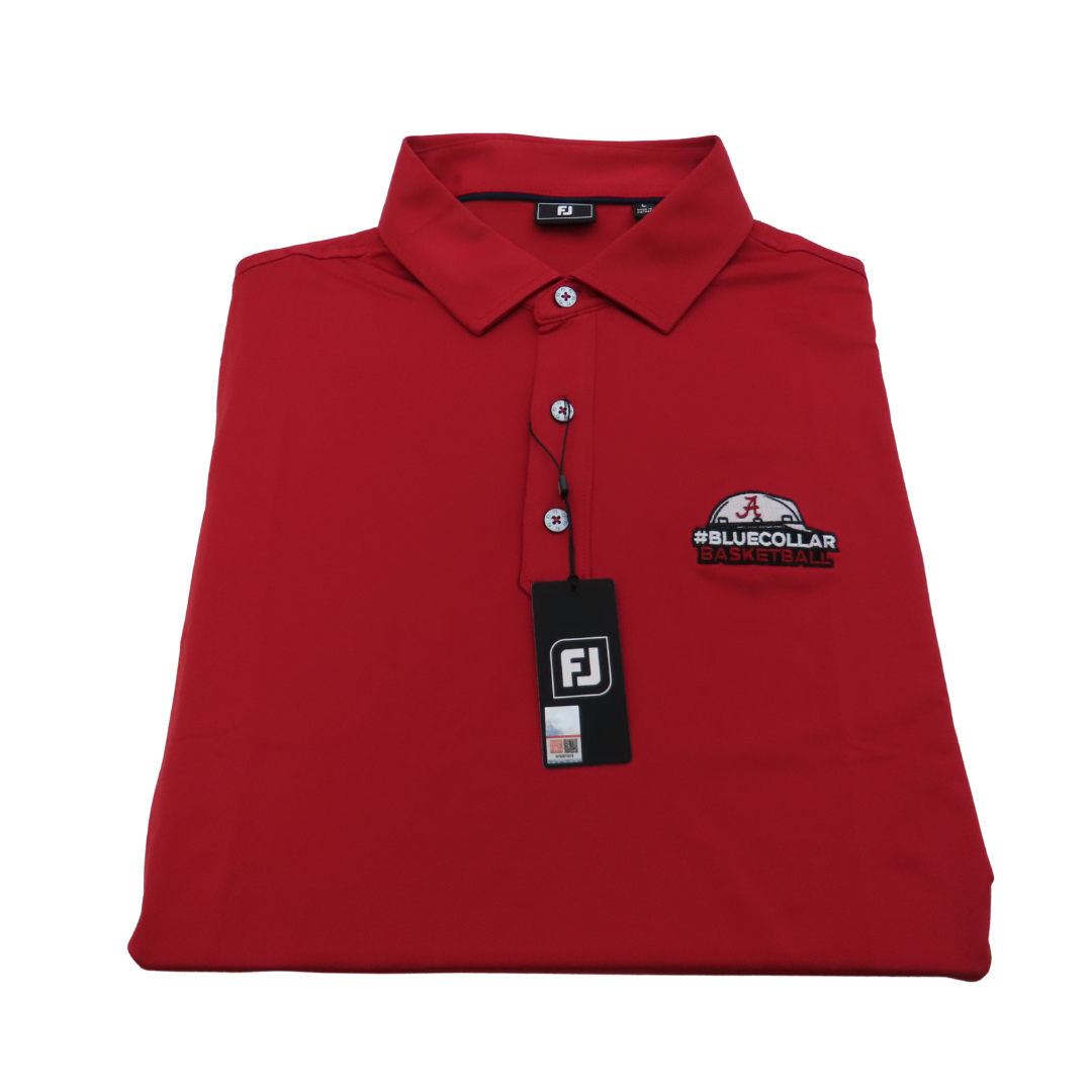 Blue Collar Basketball White FootJoy Polo