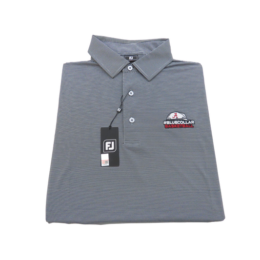 Blue Collar Basketball Black/Grey Stripe FootJoy Polo